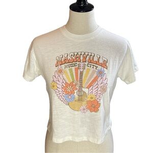 Girl's SO Nashville Graphic Short Sleeve Tee L Off-White Multicolor